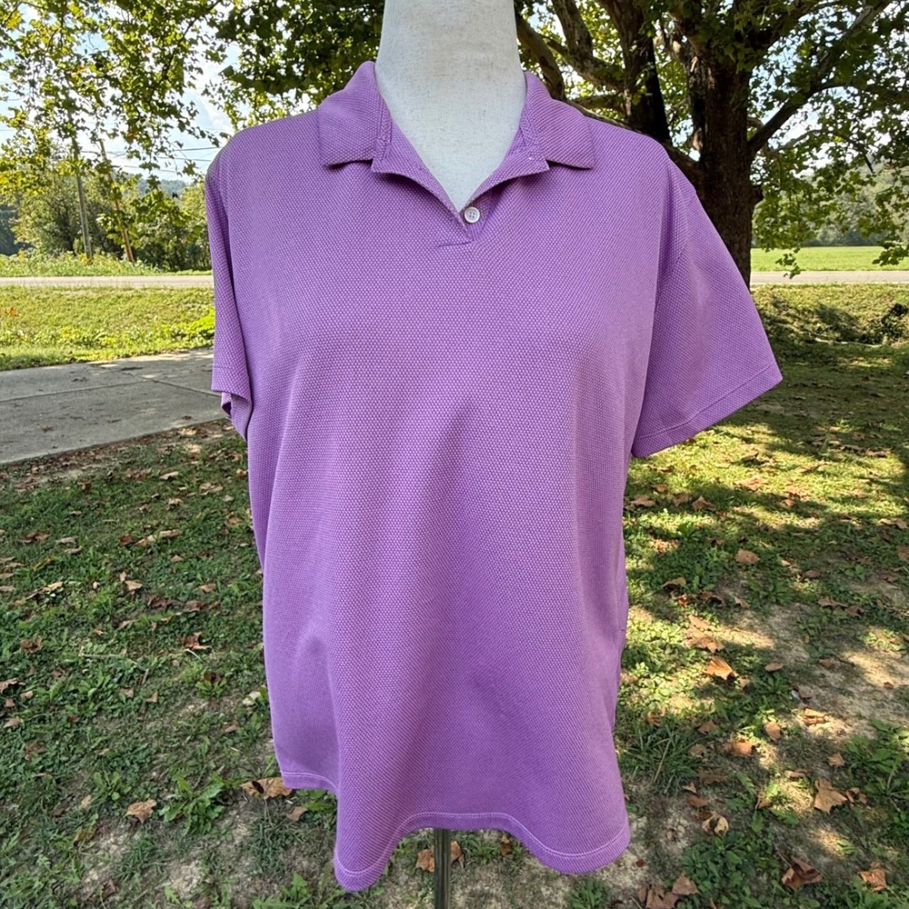 Nike Dri-FIT Womens XXL Purple Short Sleeve Polo Shirt Standard Fit Golf Top